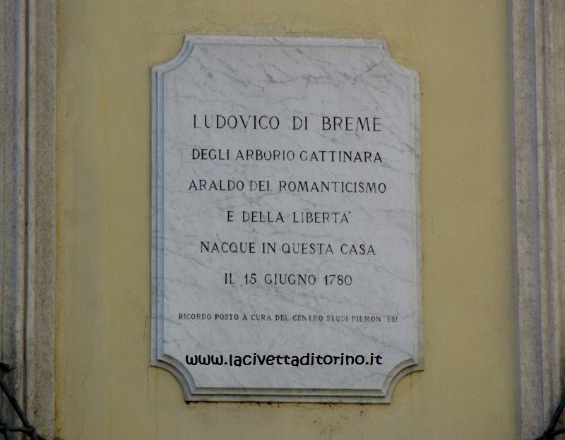 Epigrafe in Via Luigi des Ambrois 5 a Torino