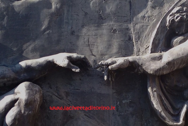 Particolare della Crezione di Adamo nel Monumentale di Torino