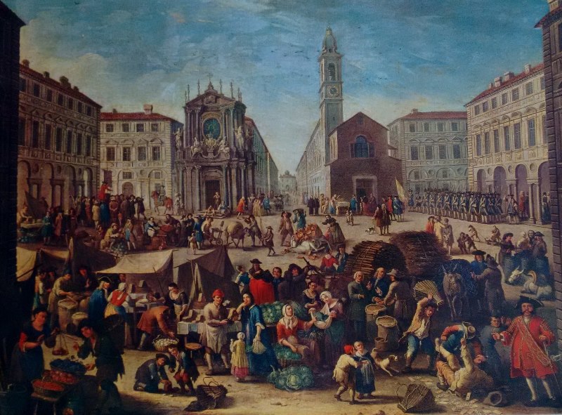 Michele Antonio Graneri, Mercato in Piazza San Carlo, 1752, Museo Civico di Arte Antica Torino